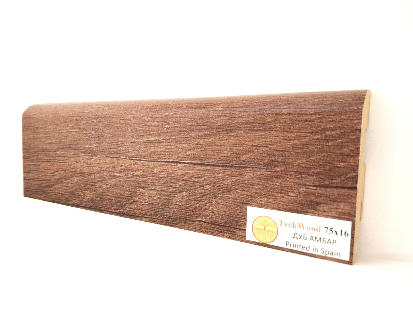 Плинтус МДФ ламинированный TeckWood Дуб Амбар 2150×75×16